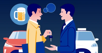 ココ運転代行にカギの受け渡し